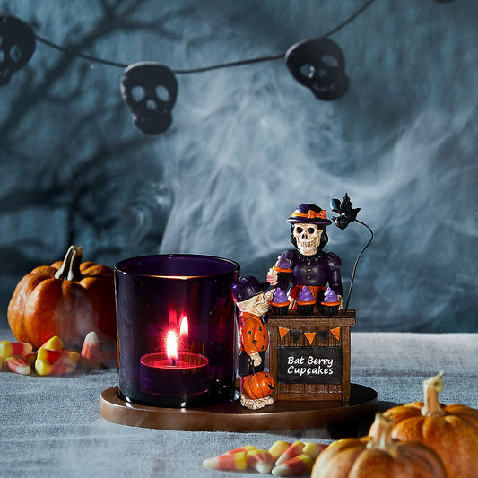 Bonebury Lane Bat Berry Cake Tea Light Candle Holder - US 30242