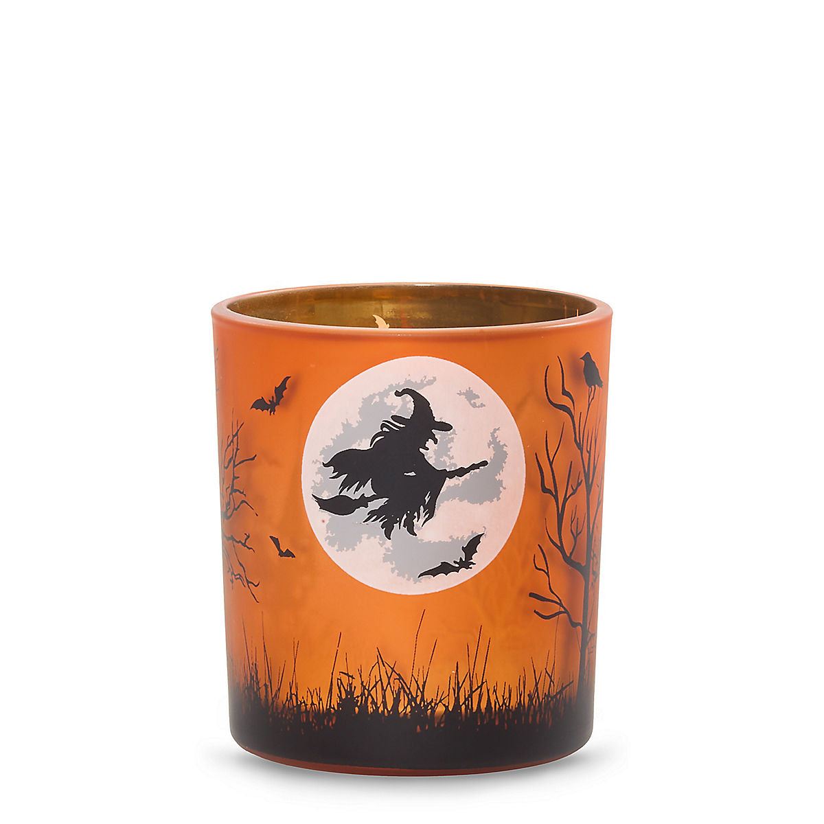 Orange Witch's Moon Tea Light Candle Holder - US 68143