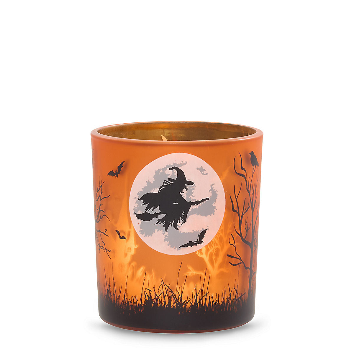 Orange Witch's Moon Tea Light Candle Holder - US 68143