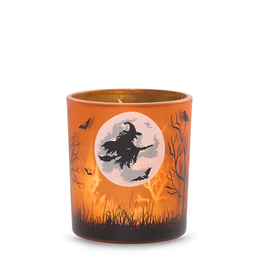 Orange Witch's Moon Tea Light Candle Holder - US 68143