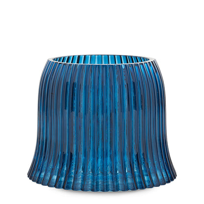 Blue Ribbed Jar Candle Shade - US 02859