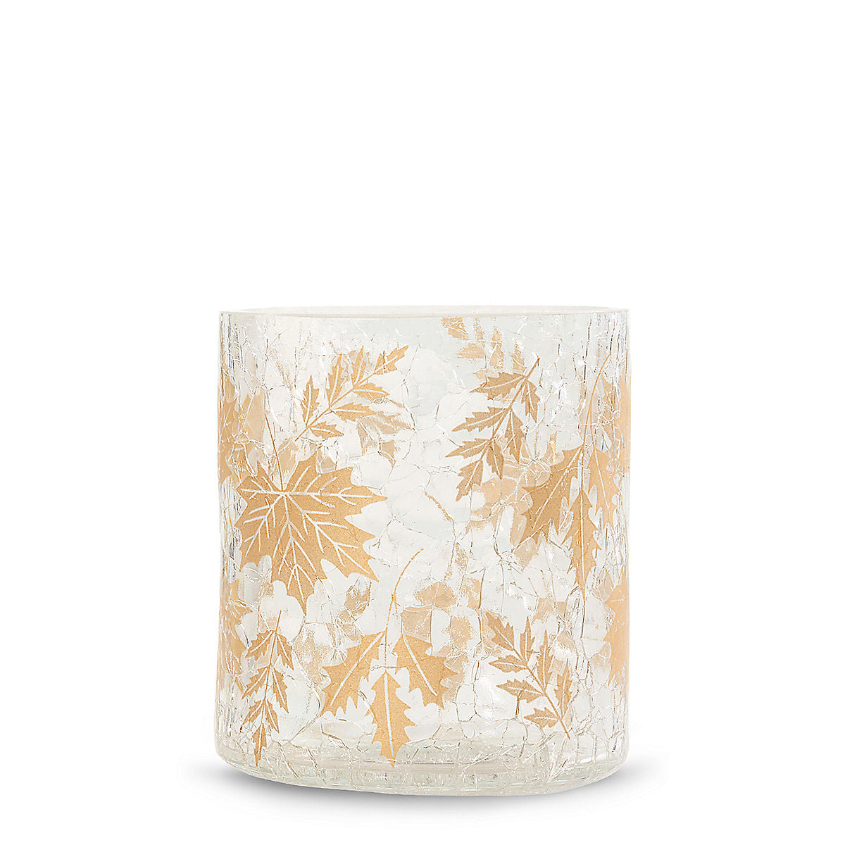Crackle Leaves Tea Light Candle Holder - US 43785
